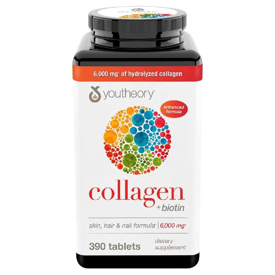 YOUTHEORY MUJER COLAGENO + BIOTIN 390 TABLETS